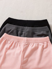 Toddler Baby Girls Ribbed Kit Shorts 3pcs Set