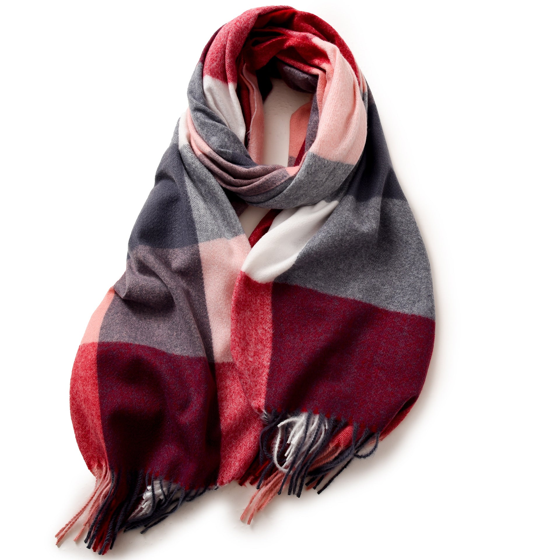 Ladies Striped Plaid Warm Winter Scarf Christmas Gift