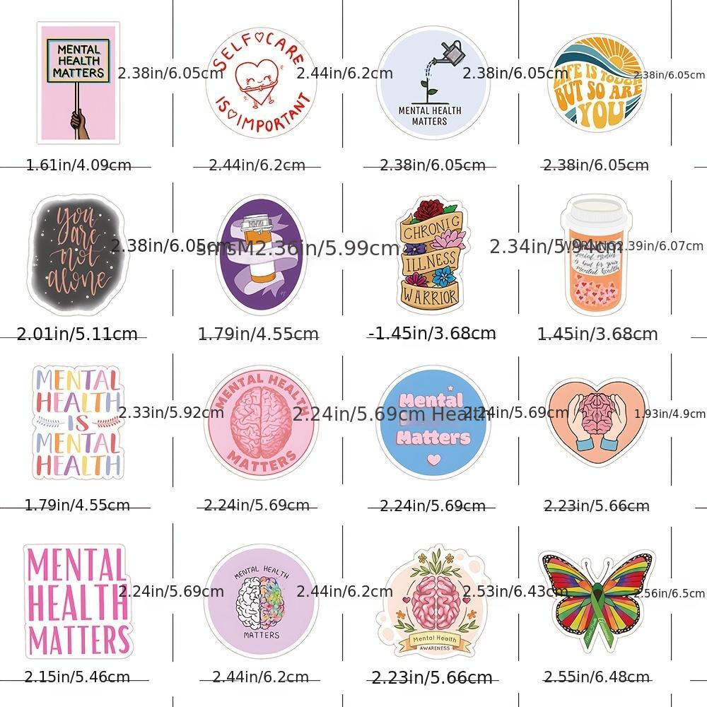 104pcs Mental Health Stickers: Laptop, Water Bottle & More