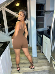 Scoop Neck Backless Lounge Romper Women's Loungewear