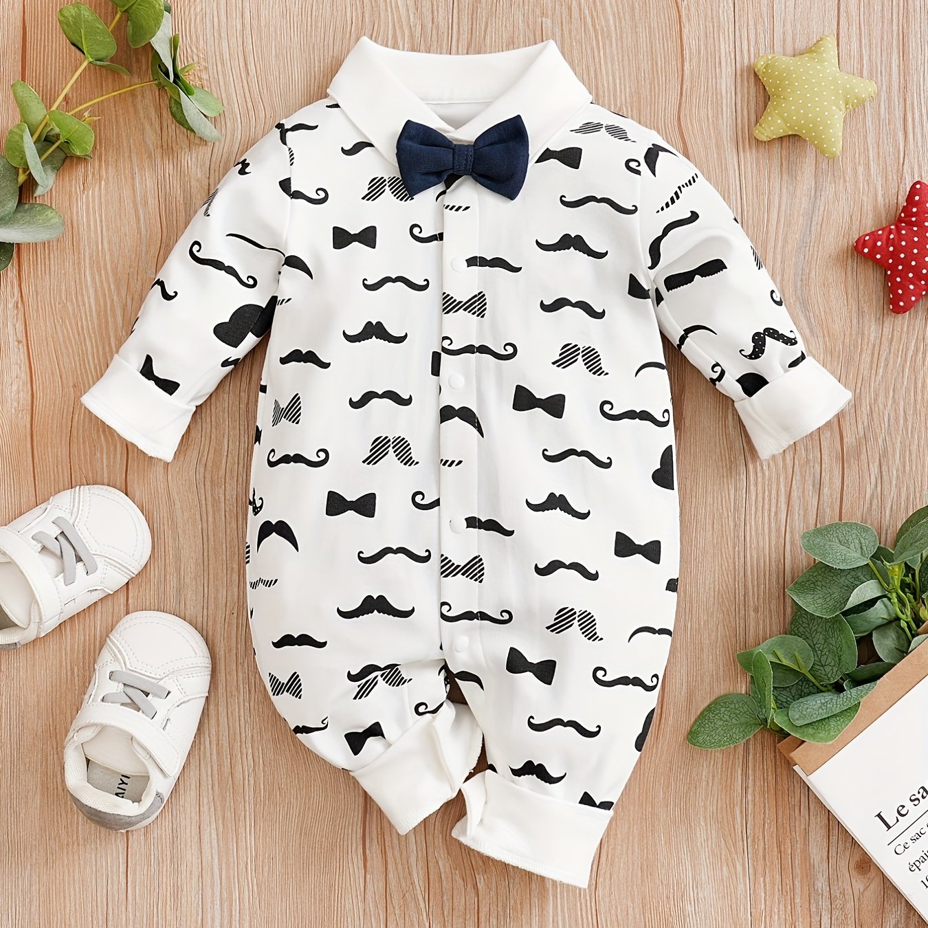 Baby Boy Spring Gentleman Rompers with Bow Tie