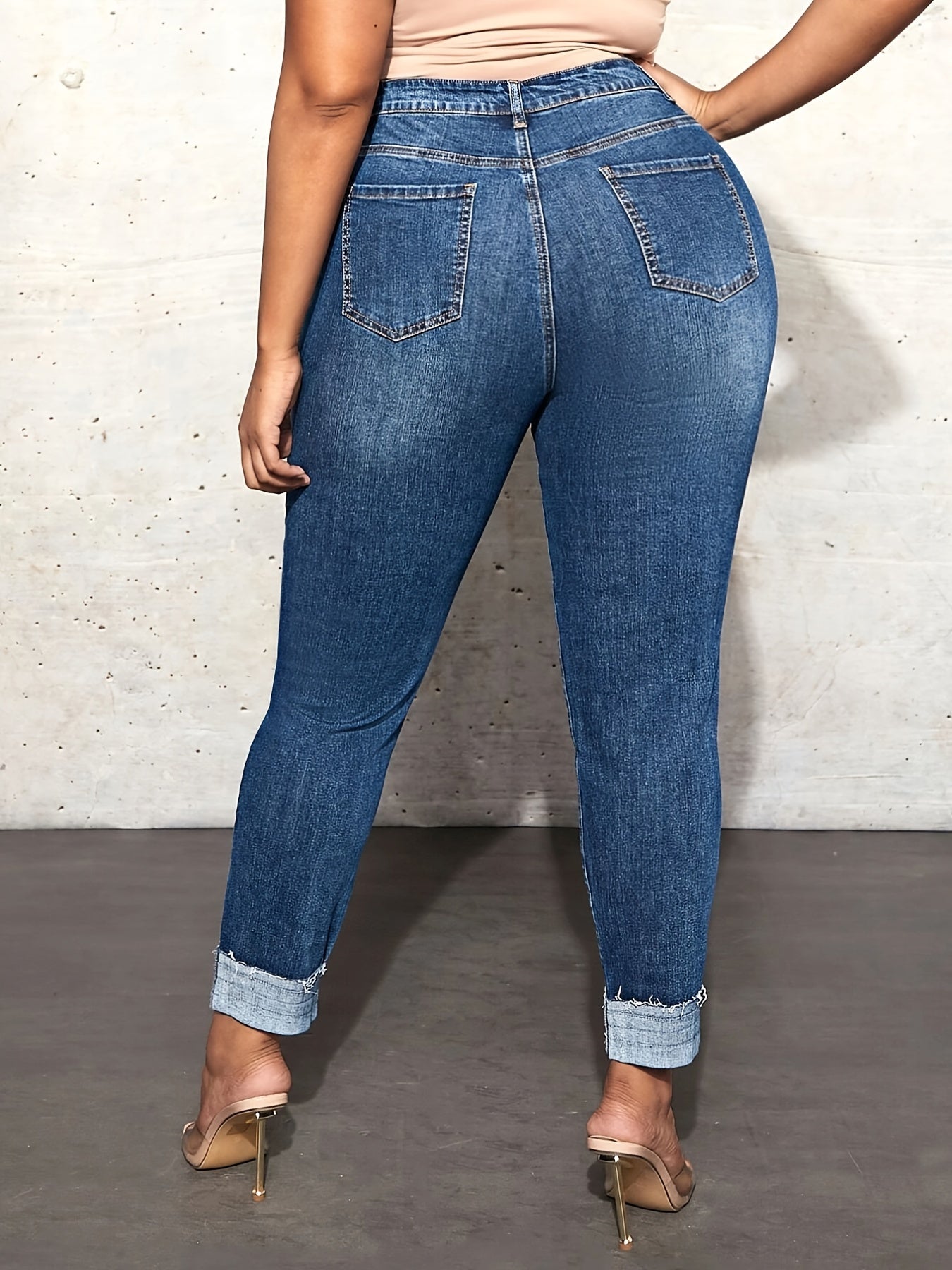 High Rise Skinny Jeans Women's High Stretch Denim Pants