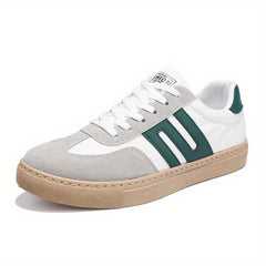 Men's Striped Lace up Skate Shoes Walking Sneakers