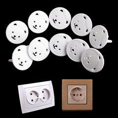 10pcs Round Baby Socket Cover Bear 2 Pin Hole Power Protection Cover