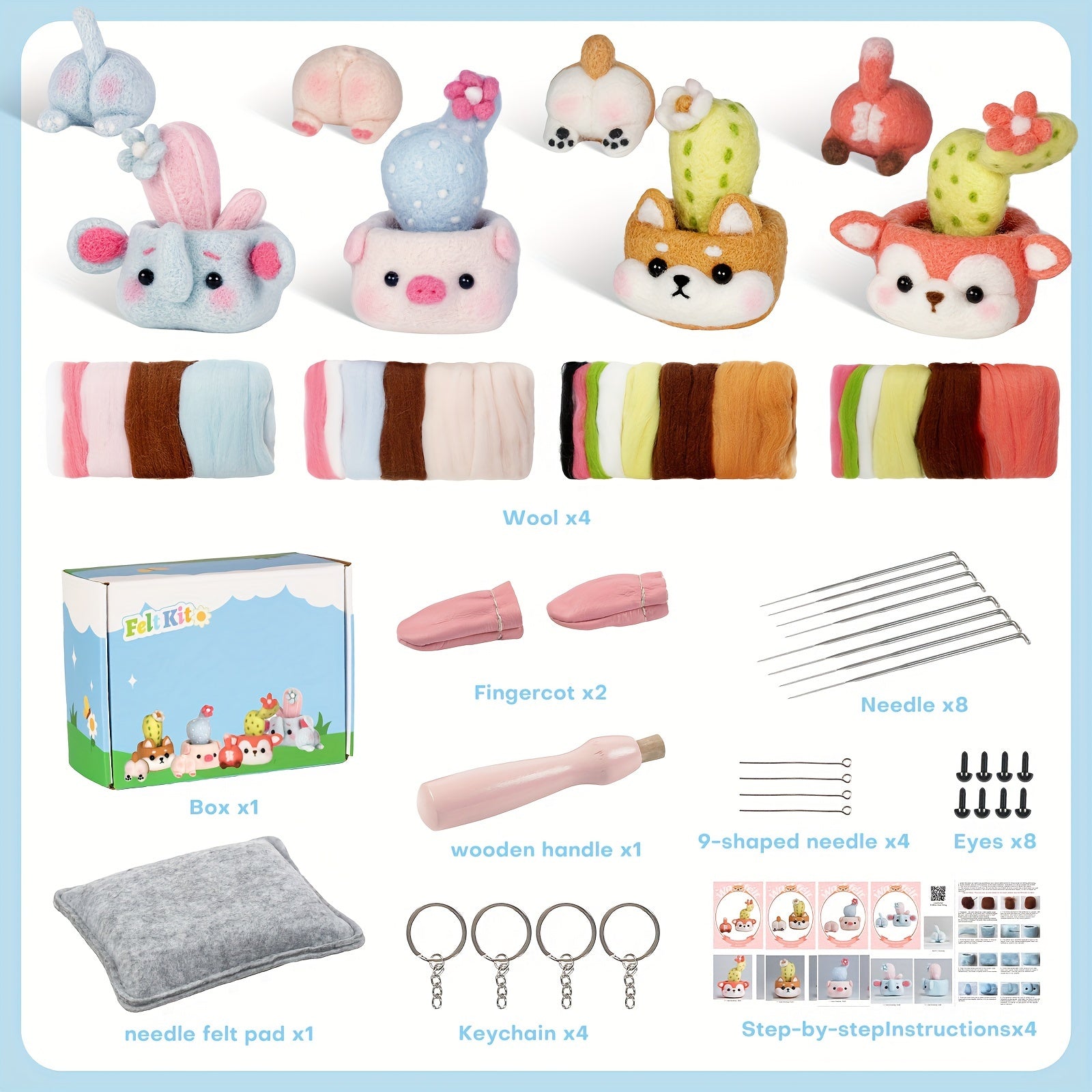 Needle Felting Starter Kit For DIY Craft Art Pendant