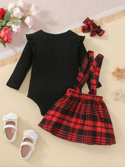 Baby Girls Long Sleeve Suspender Skirt Set