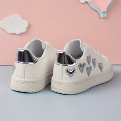Girl's Solid Skate Shoes Non Slip Soft Sole Sneakers For Kids