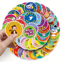 50pcs Cartoon Growth Reward Stickers Decor Fun Holiday & Birthday