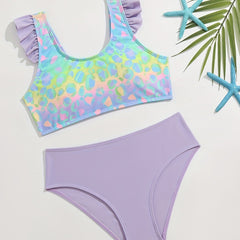Girls Bikini Set Crop Top & Shorts Europe America Style