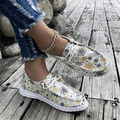 Christmas Print Casual Low Top Sneakers Lightweight Non slip Casual Shoes