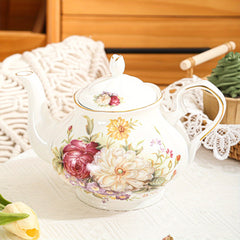 European Style Ceramic Teapot Floral Coffee Water Porcelain Gift