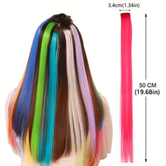 8 Cm Long Straight Hair Extensions Synthetic Hair Pieces for Women Girls Party