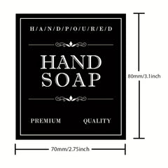 Waterproof Soap Liquid Bottle Labels - Set of 12