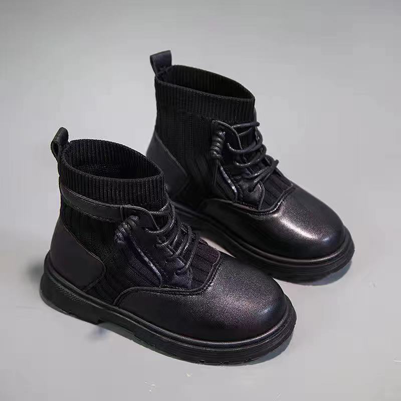 Girls Lace Up High Socks Boots Soft Sole Anti Slip Shoes