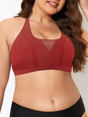 High Impact Yoga Fitness Bra with Mesh Cut Out Back
