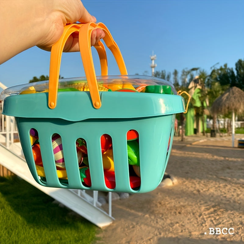 35pcs Kitchen Toy Set Fruit Vegetable Accessories Shopping Basket