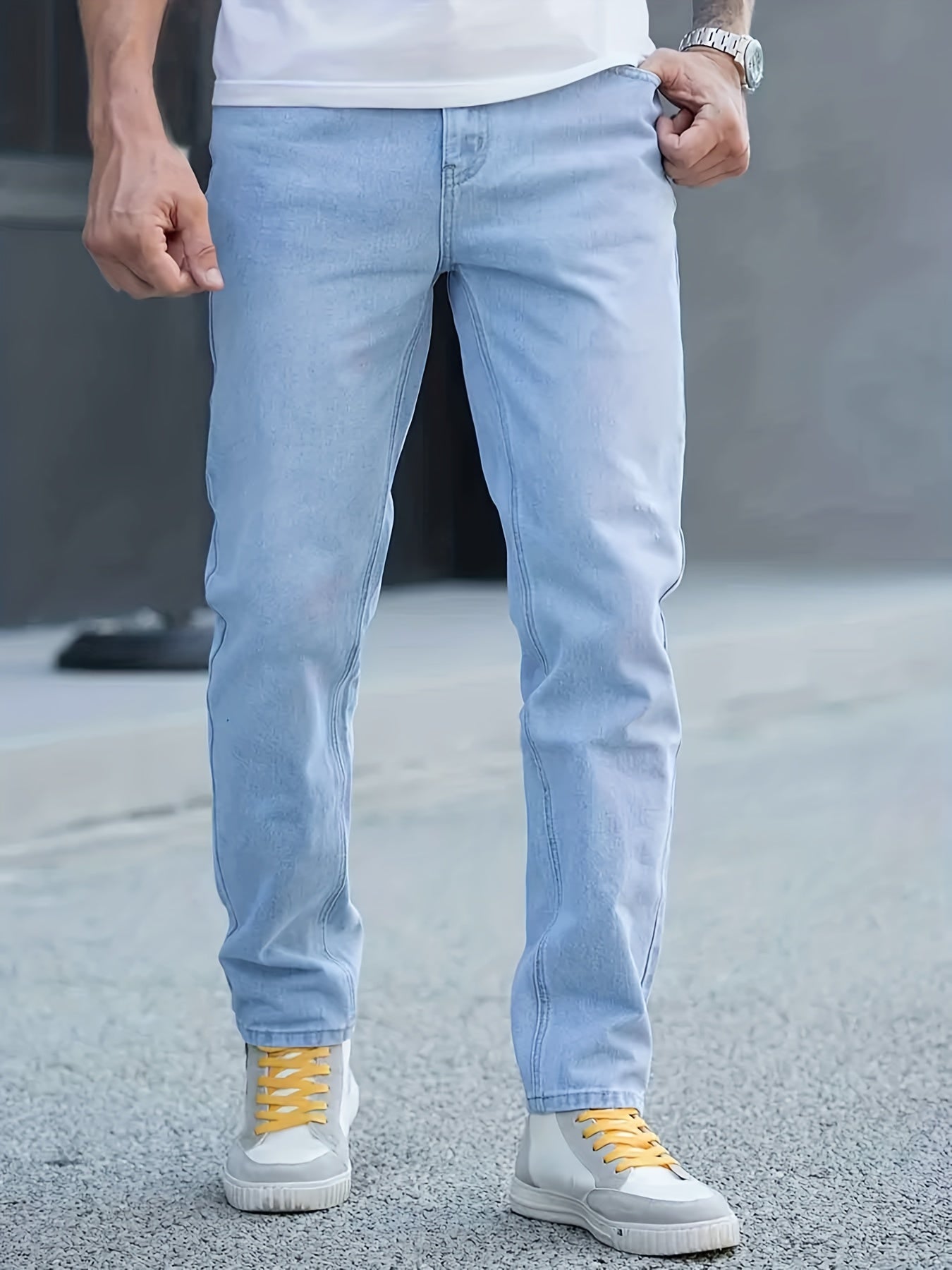 Men's Slim Fit Ripped Jeans Distressed Stretch Denim Pants