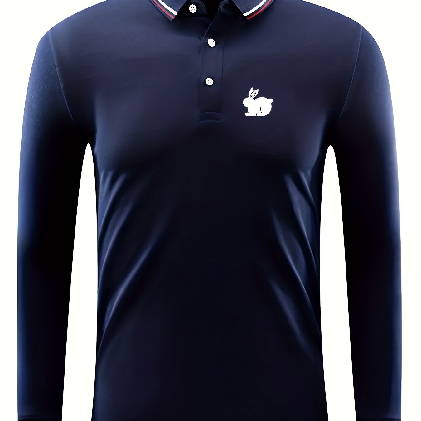 Men's Long Sleeve Rabbit Print Lapel Sports Shirt For Spring Fall Winter