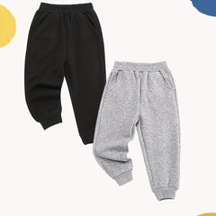 2pcs Unisex Baby Toddler Sweatpants Elastic Cotton Casual Active