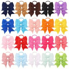 40pcs Children's Bow Leather Hairbands Hair Rings 5.08 cm Bow Bands