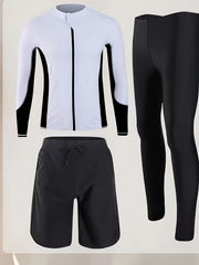Men's Quick Drying Skinny Fit Diving Suit Long Sleeve Zip Up Wetsuit