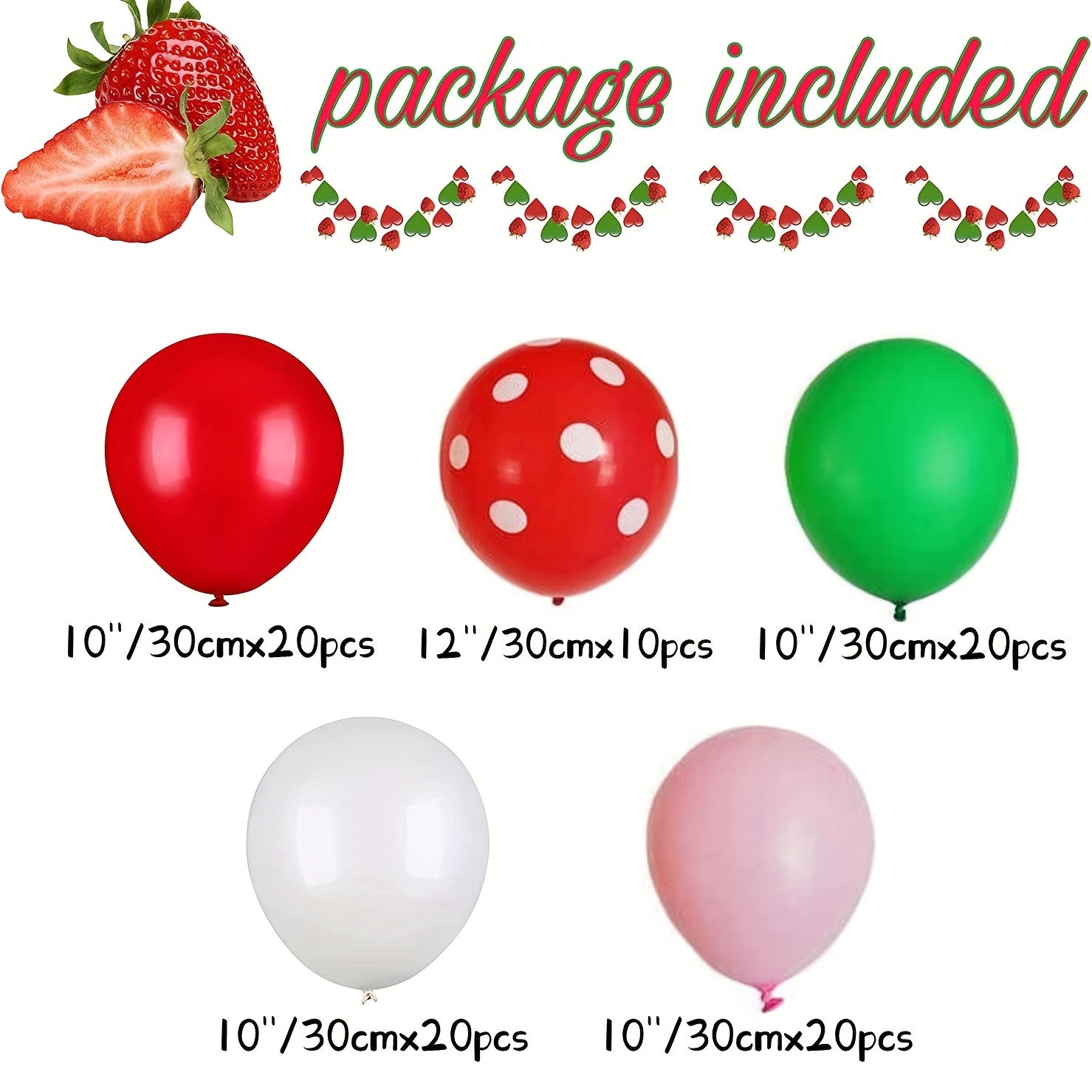Strawberry Party Decoration Balloon Garland Set Girl Birthday Party Supplies