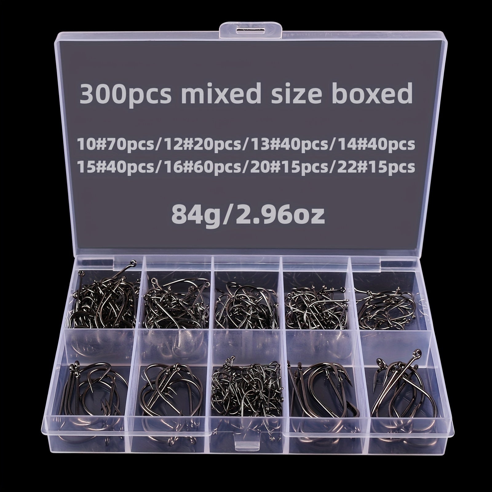 300-500 Mix Sizes Fishing Hooks Long Shank Sea Bass Tackle