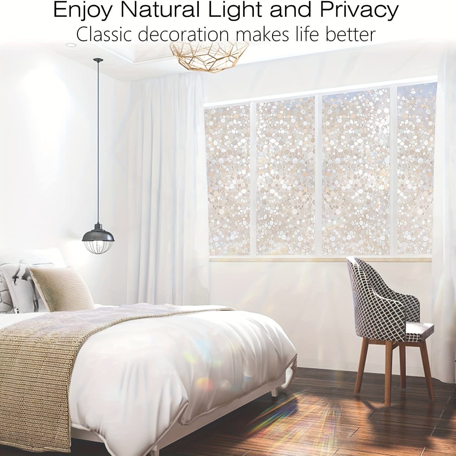 Privacy Window Film Decorative UV Blocking Cling Coverings