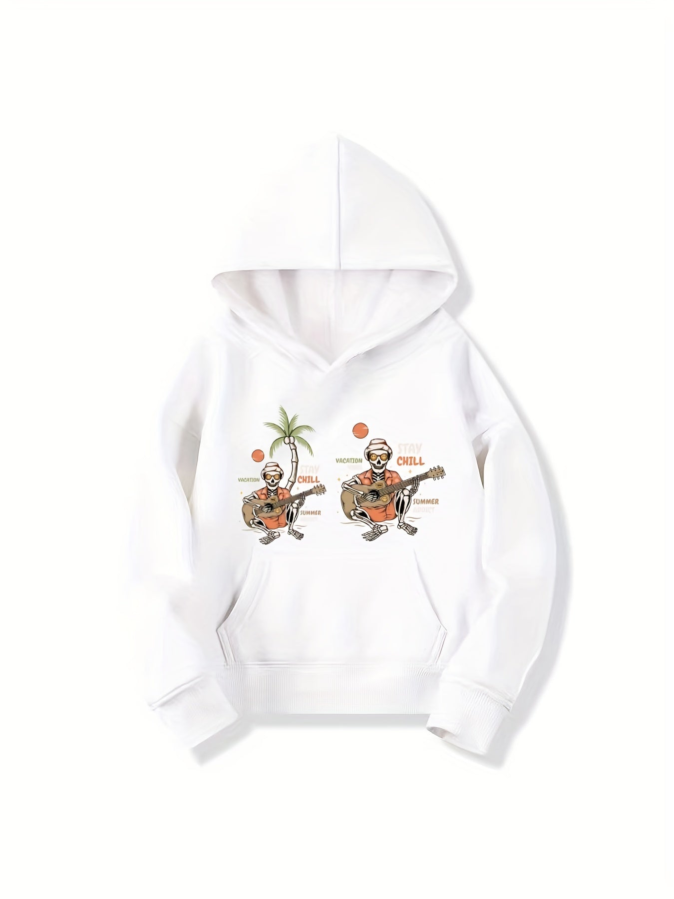 Guitar Skeletons Pattern Hoodie for Girls Halloween Party