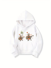 Guitar Skeletons Pattern Hoodie for Girls Halloween Party