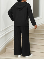 Ribbed Long Sleeve Hoodie & Pants Set