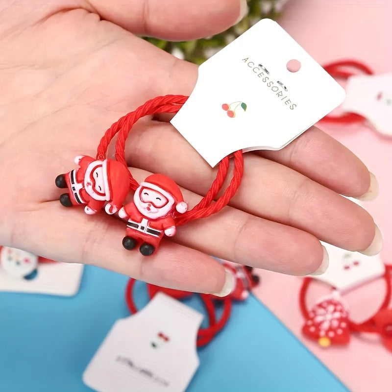 Christmas Rubber Band Santa Claus Elk Snowman Bell Christmas Tree Gift