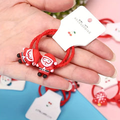 Christmas Rubber Band Santa Claus Elk Snowman Bell Christmas Tree Gift