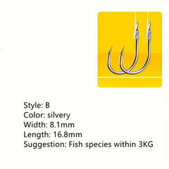 20 Pcs Fishing Tackle Line Double Hook Bait