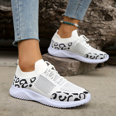 Leopard Print Sneakers Lightweight Running Shoes