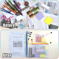14pcs Mesh Zipper Pockets File Bags for Stitching & Organized Storage