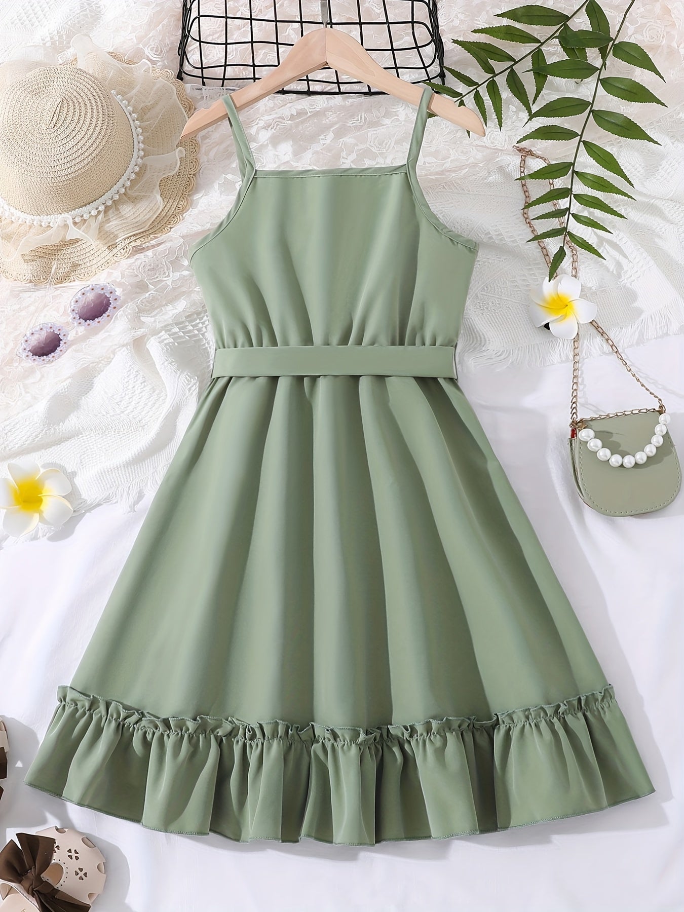 Girls' Ruffle Stitching Cami Dress for Party Going Out Casual Dress