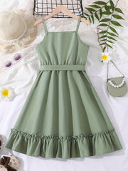 Girls' Ruffle Stitching Cami Dress for Party Going Out Casual Dress