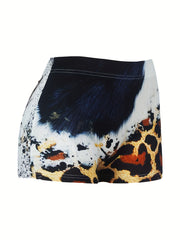Letter Print Skinny Shorts for Women