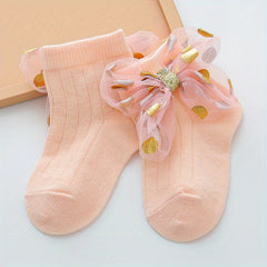Baby Girls Bow Plain Socks for Infant Newborn Toddlers