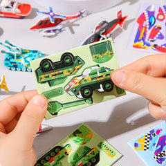 25 Pack Kids DIY Puzzle Toy Set - Tank & Airplane Building Blocks - Party Favors