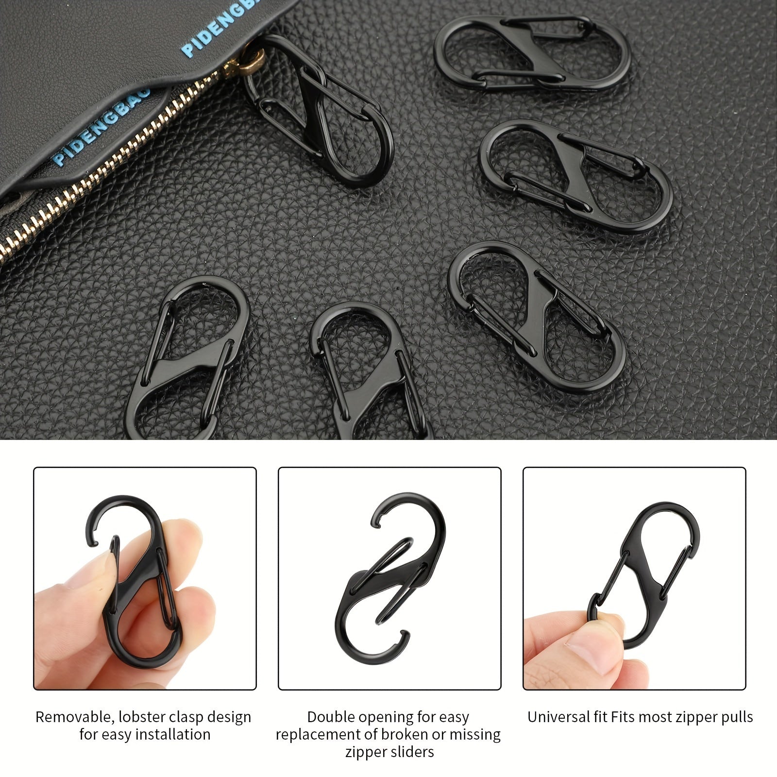 6pcs Carabiner Buckle Clip Snap Hook Keychain For Outdoor Sports