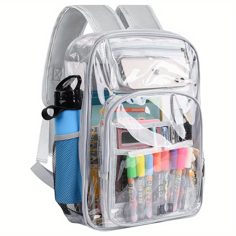 Clear Backpack Heavy Duty PVC See Through with Reinforced Straps