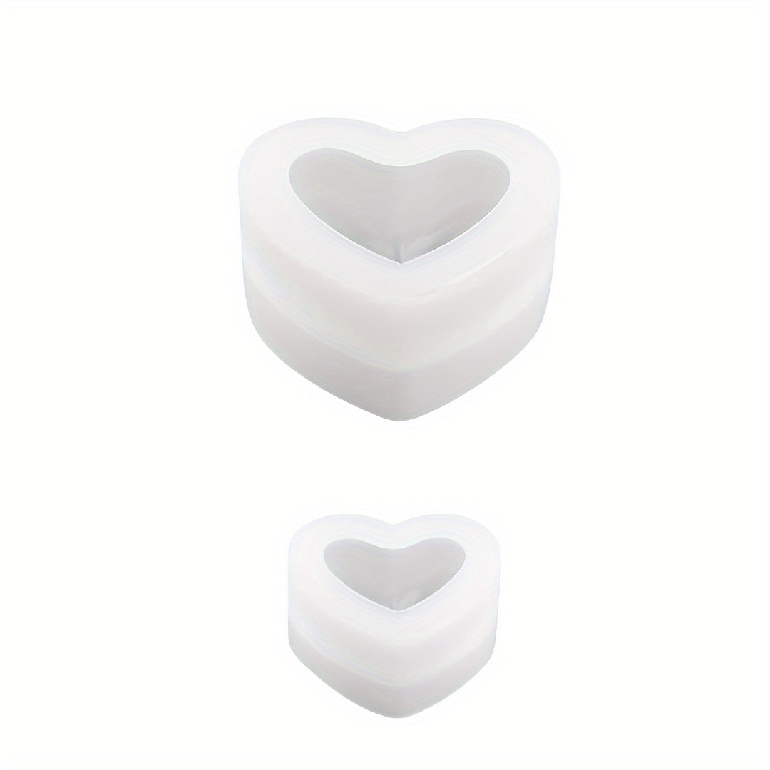 2pcs Heart Shape Silicone Moulds For DIY Resin Craft Soap Candle Pendants