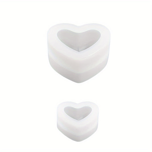 2pcs Heart Shape Silicone Moulds For DIY Resin Craft Soap Candle Pendants