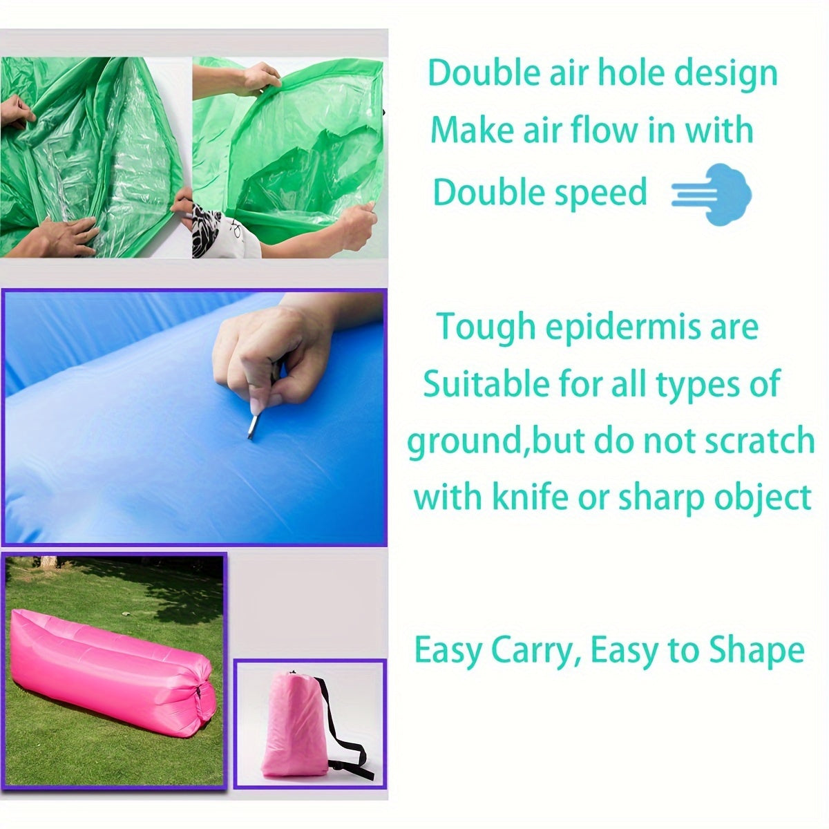 Outdoor Inflatable Sofa Air Mattress Nap Vent Air Cushion Bed