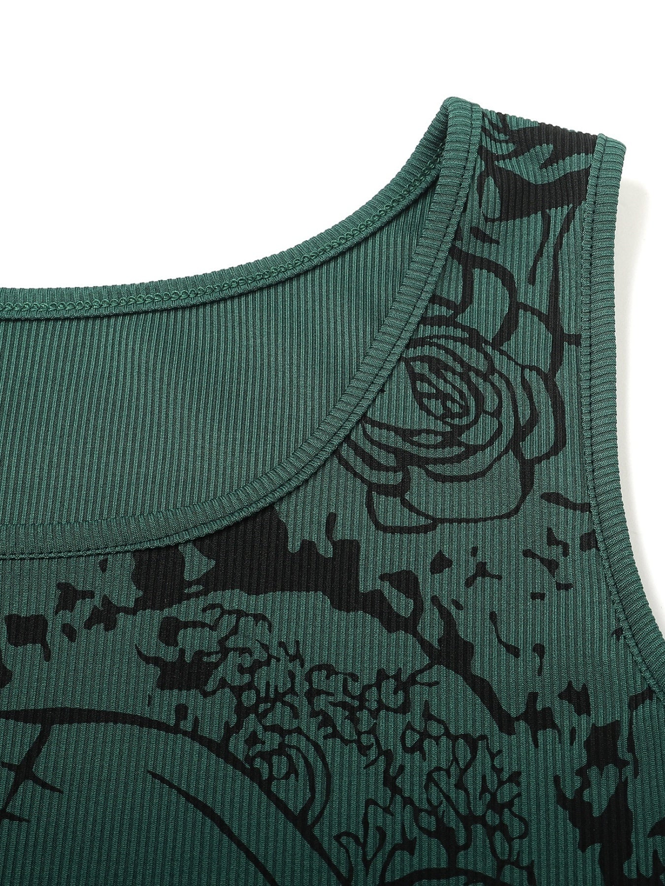 Y2K Grunge Skull & Rose Print Tank Top