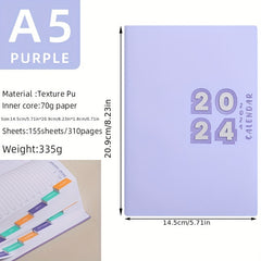 A5 365-Day Planner in Smooth Leather Notebook