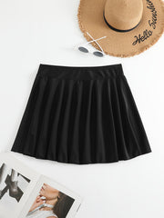 High Waist Pleated Beachwear Skirt