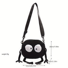 Plush Messenger Bag for Girls, Funny Canvas Shoulder Bag
